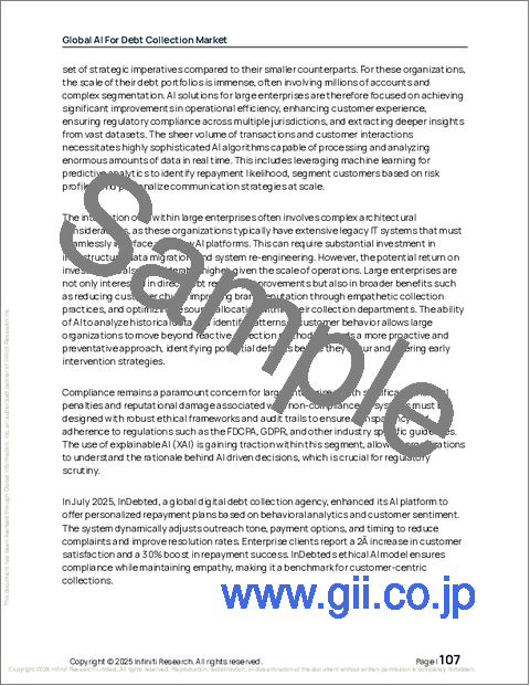 サンプル2：世界の債務回収向け人工知能（AI）市場2025-2029年