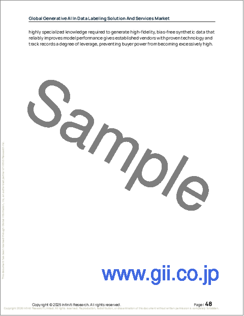 サンプル1:世界の生成AIを活用したデータラベリングソリューションおよびサービス市場2025-2029年