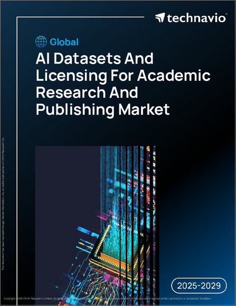 表紙：学術研究・出版向けAIデータセットとライセンシングの世界市場、2025年～2029年
