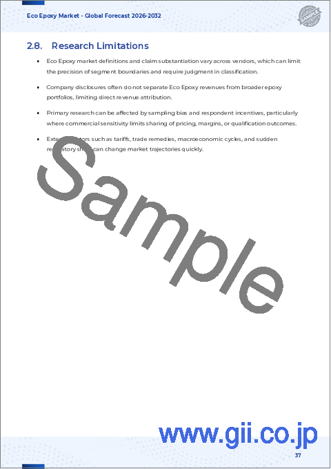 サンプル2：エコエポキシ市場：樹脂タイプ別、用途別、最終用途別、流通チャネル別- 世界の予測2026-2032年