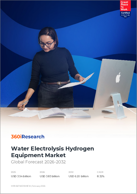 表紙：水電解水素装置市場：技術タイプ別、システム容量別、作動圧力別、エンドユーザー別、設置形態別－2026-2032年世界予測