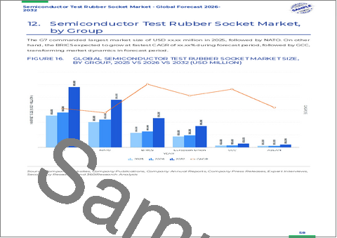 サンプル1：半導体テスト用ゴムソケット市場：パッケージタイプ別、テストタイプ別、材料タイプ別、ピン数別、販売チャネル別、エンドユーザー別、用途別－世界の予測（2026～2032年）