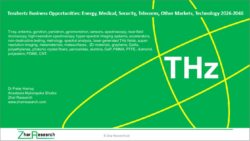 表紙：テラヘルツの事業機会：エネルギー、医療、セキュリティ、通信、その他の市場、技術 (2026-2046年)