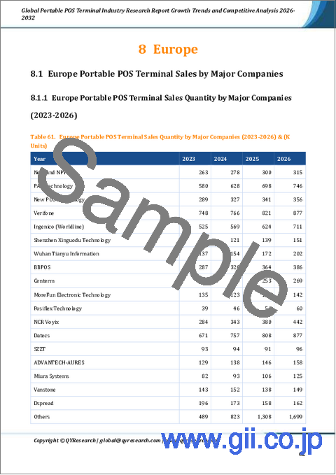 サンプル2：世界の携帯型POS端末産業調査報告書成長動向と競合分析2026-2032年