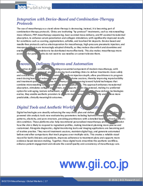 サンプル1：メソセラピー：世界市場