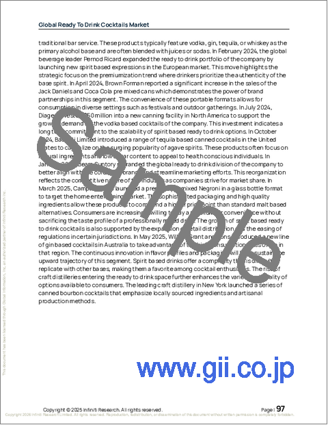 サンプル2：Ready To Drinkカクテルの世界市場 2026年～2030年