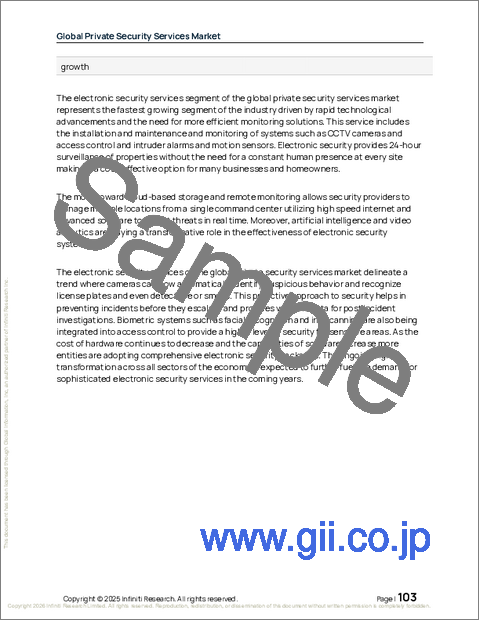 サンプル2：民間警備サービスの世界市場 2026年～2030年