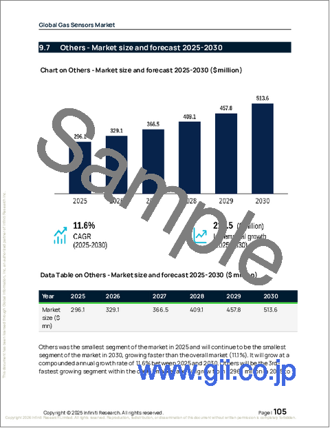 サンプル2：ガスセンサーの世界市場 2026年～2030年