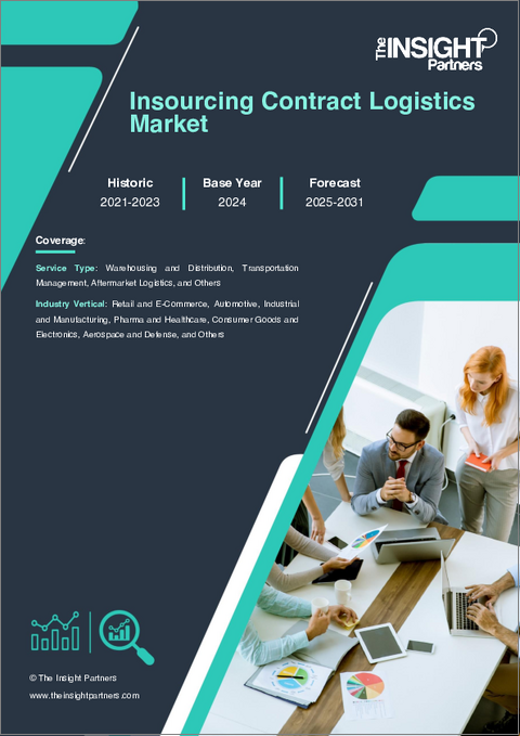 表紙：インソーシング契約物流市場規模と予測（2021-2031年）、世界のおよび地域別シェア、動向、成長機会分析レポート：サービスタイプ別、業界別、地域別