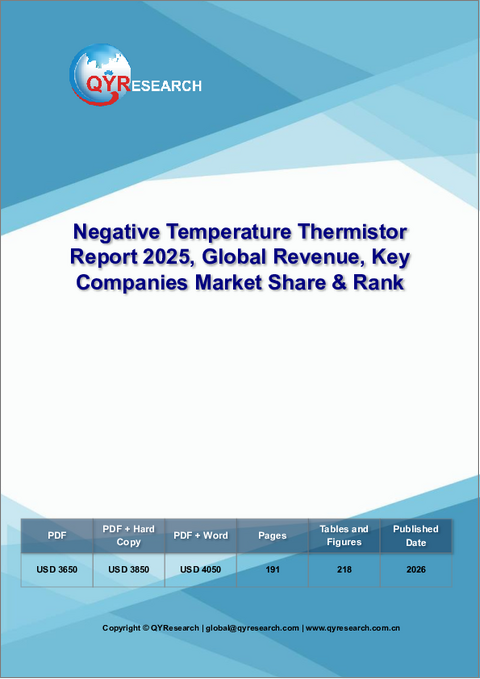 表紙：負温度サーミスタ市場レポート、2025年：世界の収益、主要企業の市場シェアとランク