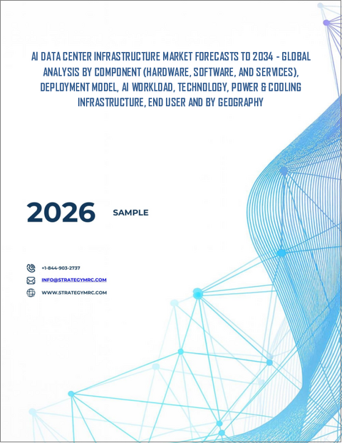 表紙：AIデータセンターインフラの世界市場：将来予測 (2034年まで) - コンポーネント別、展開方式別、AIワークロード別、技術別、電力・冷却インフラ別、エンドユーザー別、地域別の分析