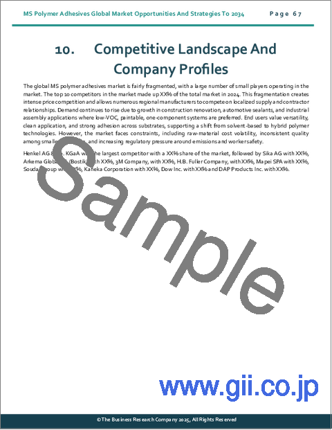 サンプル2:MSポリマー接着剤の世界市場機会と戦略2034年