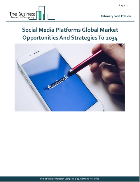 表紙：ソーシャルメディアプラットフォームの世界市場機会と戦略2034年まで