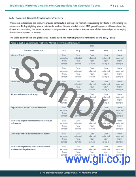 サンプル1：ソーシャルメディアプラットフォームの世界市場機会と戦略2034年まで