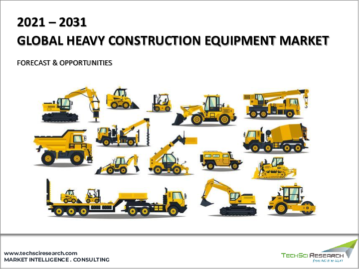 表紙：建設用重機市場- 世界の産業規模、シェア、動向、機会、予測：タイプ別、用途別、エンドユース別、地域別＆競合、2021年～2031年
