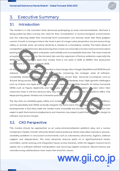 サンプル2：ヒューマノイド器用手市場：タイプ、コンポーネント、技術、用途、最終用途産業、流通チャネル別、世界予測、2026年～2032年