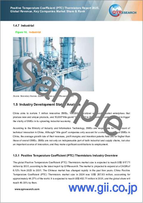 サンプル1：正温度係数（PTC）サーミスタ市場レポート、2025年：世界の収益、主要企業の市場シェアおよびランク