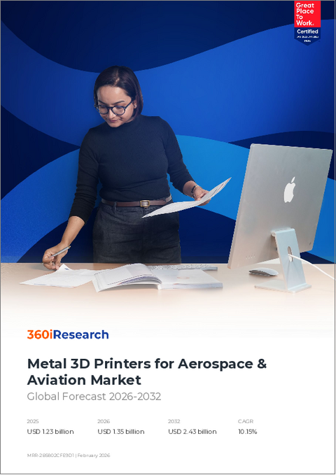 表紙：航空宇宙・航空市場向け金属3Dプリンター：技術別、材料別、部品タイプ別、価格帯別、用途別－2026-2032年世界市場予測