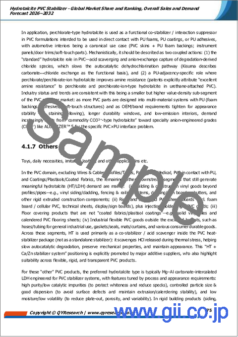 サンプル2：ハイドロタルサイトPVC安定剤：世界市場シェアとランキング、総売上高および需要予測（2026年～2032年）