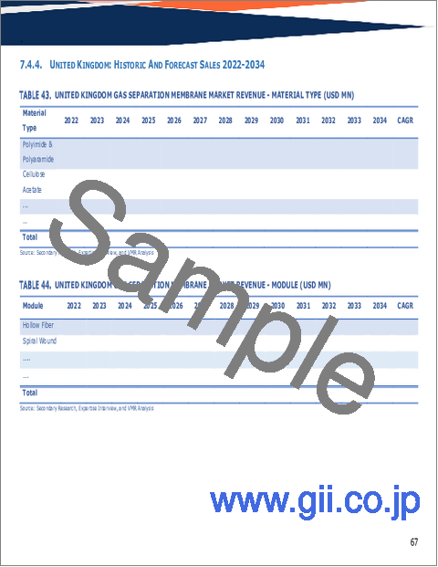 サンプル2：ガス分離膜の世界市場規模、シェア、動向及び成長分析レポート2026-2034年