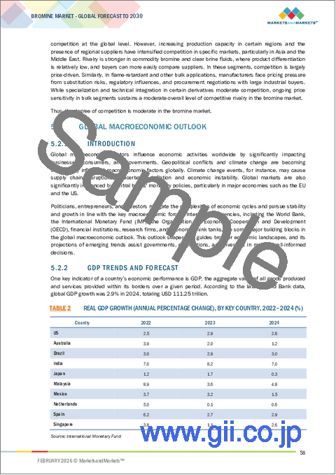 サンプル1：臭素の世界市場 (～2030年)：誘導体 (有機臭素・クリアブライン液・臭化水素)・用途 (難燃剤・PTA合成・石油&ガス掘削・水処理&殺菌剤・HBRフロー電池・農薬)・地域別