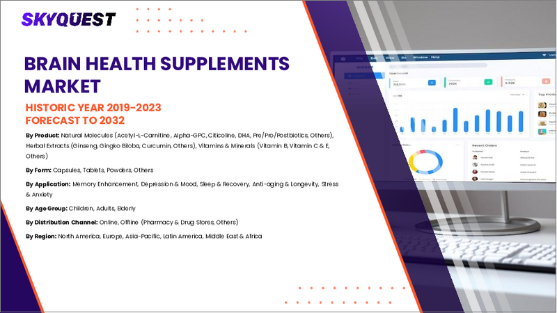 表紙：脳の健康サプリメント市場規模、シェア、成長分析：製品別、流通チャネル別、用途別、年齢層別、形態別、地域別－業界予測2026-2033年