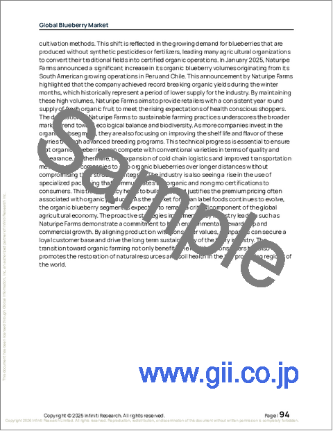 サンプル2：ブルーベリーの世界市場 2026年～2030年