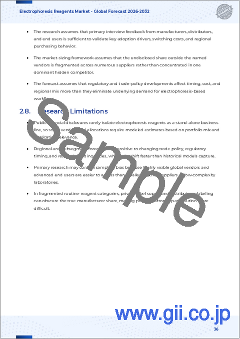サンプル2：電気泳動試薬市場：試薬の種類、用途、技術、エンドユーザー、形態別―2026年～2032年の世界市場予測