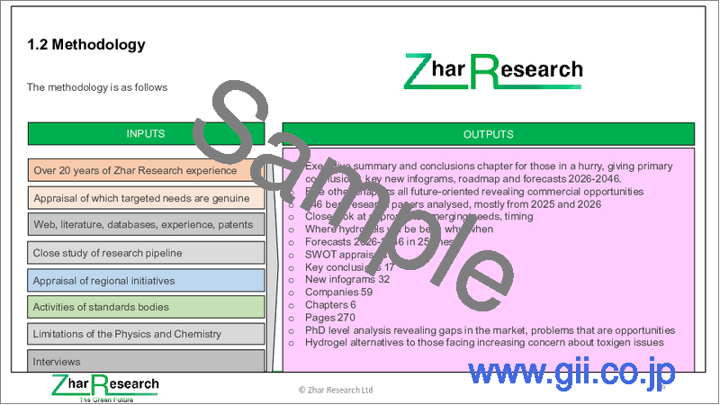 サンプル1：医療および関連ハイドロゲル：市場および技術 (2026-2046年)
