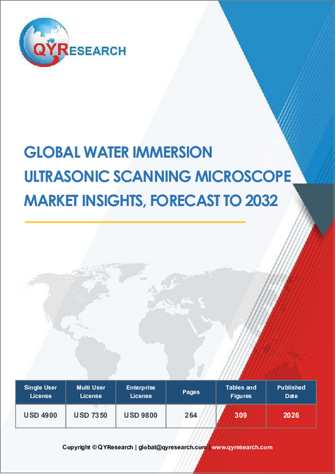 表紙：世界の水浸漬型超音波走査顕微鏡市場に関する分析と2032年までの予測