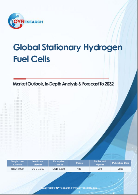 表紙：据置型水素燃料電池：世界市場の展望、詳細な分析、2032年までの予測