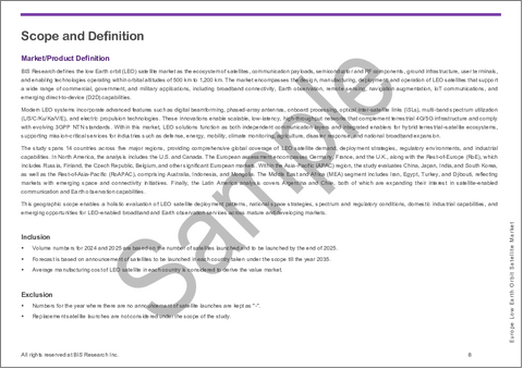 サンプル1：欧州の低軌道（LEO）衛星市場：用途別、製品別、国別 - 分析と予測（2025年～2035年）