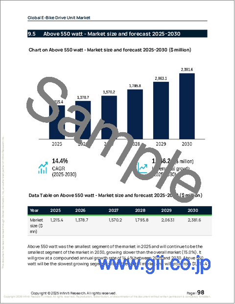 サンプル2：電動自転車ドライブユニットの世界市場 2026年～2030年