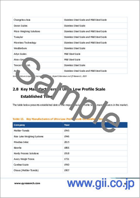 サンプル1：超薄型スケール- 世界の市場シェアとランキング、2026年～2032年の総売上高および需要予測
