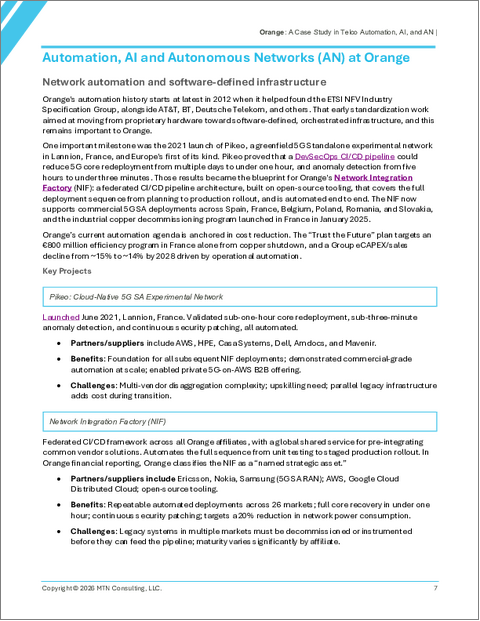 表紙：Orange - 通信の自動化、AI、ANのケーススタディ：セネガルからスペインに至る26カ国、3億人の加入者を対象としたソブリンAIとネットワーク自動化の管理