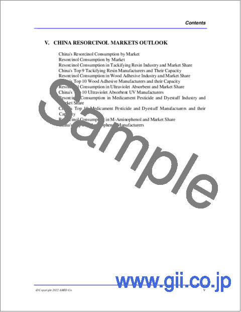 サンプル1：レゾルシノールの中国市場